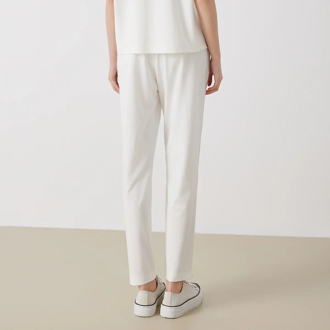 Luxury Quality Womens Cotton Casual Long Trousers - white / S / CHINA