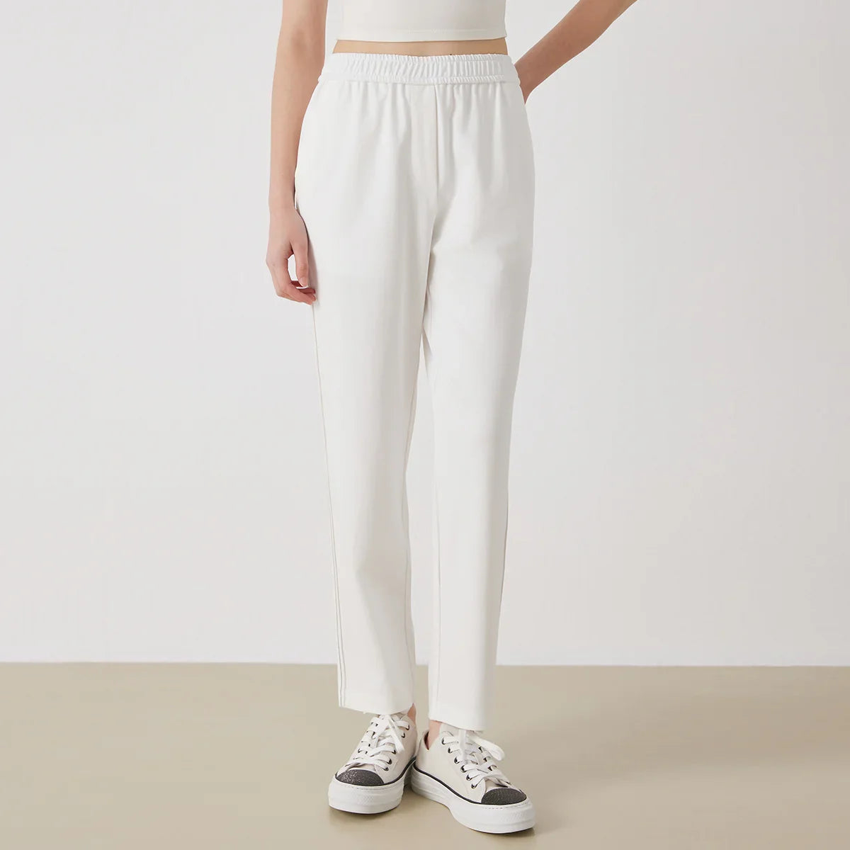 Luxury Quality Womens Cotton Casual Long Trousers - white / S / CHINA