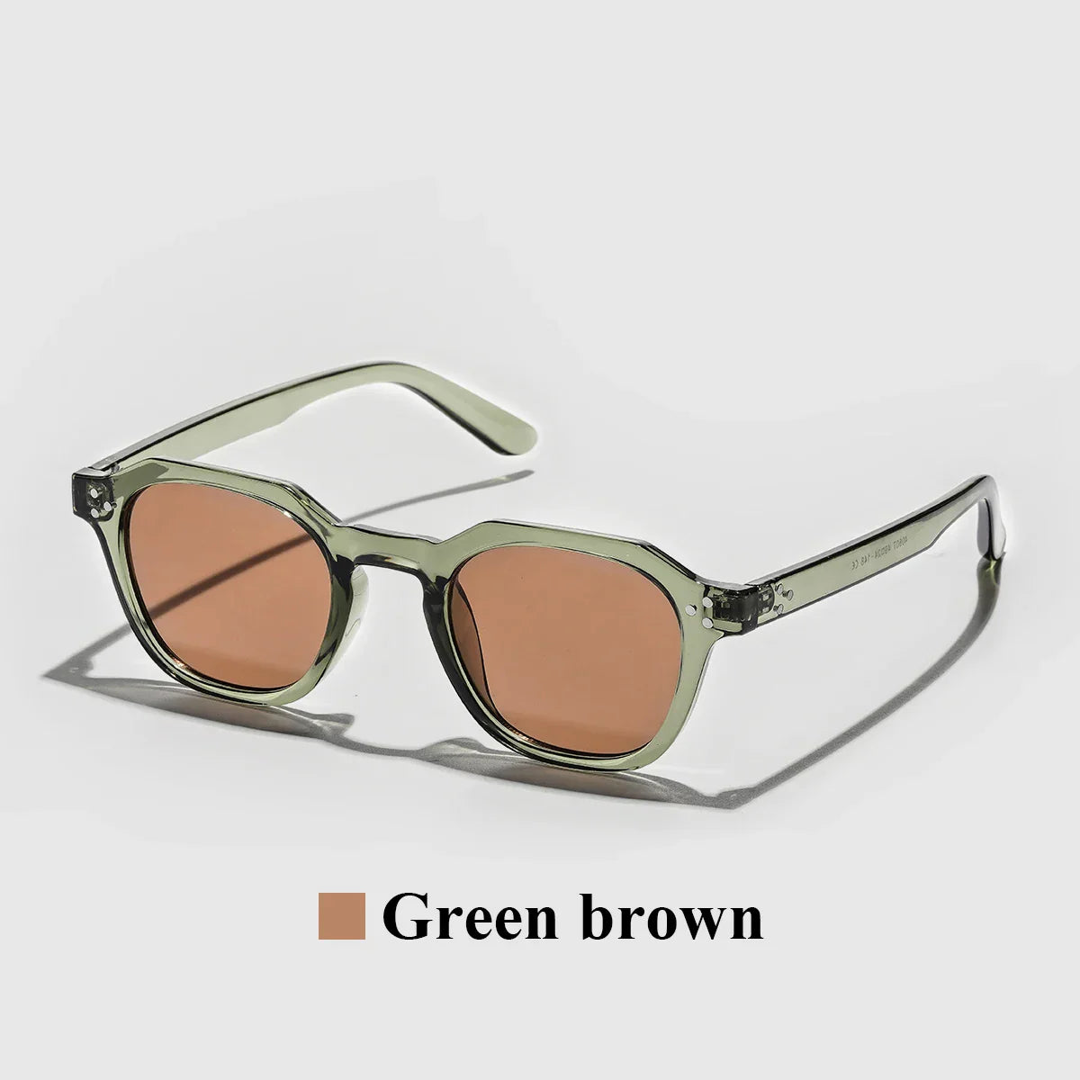Luxury Round Light Sunglasses - C4 green brown
