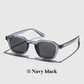 Luxury Round Light Sunglasses - C5 navy black