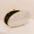 Luxury Shell Clutch Bag Acrylic Pearl White Frame Purse
