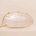 Luxury Shell Clutch Bag Acrylic Pearl White Frame Purse