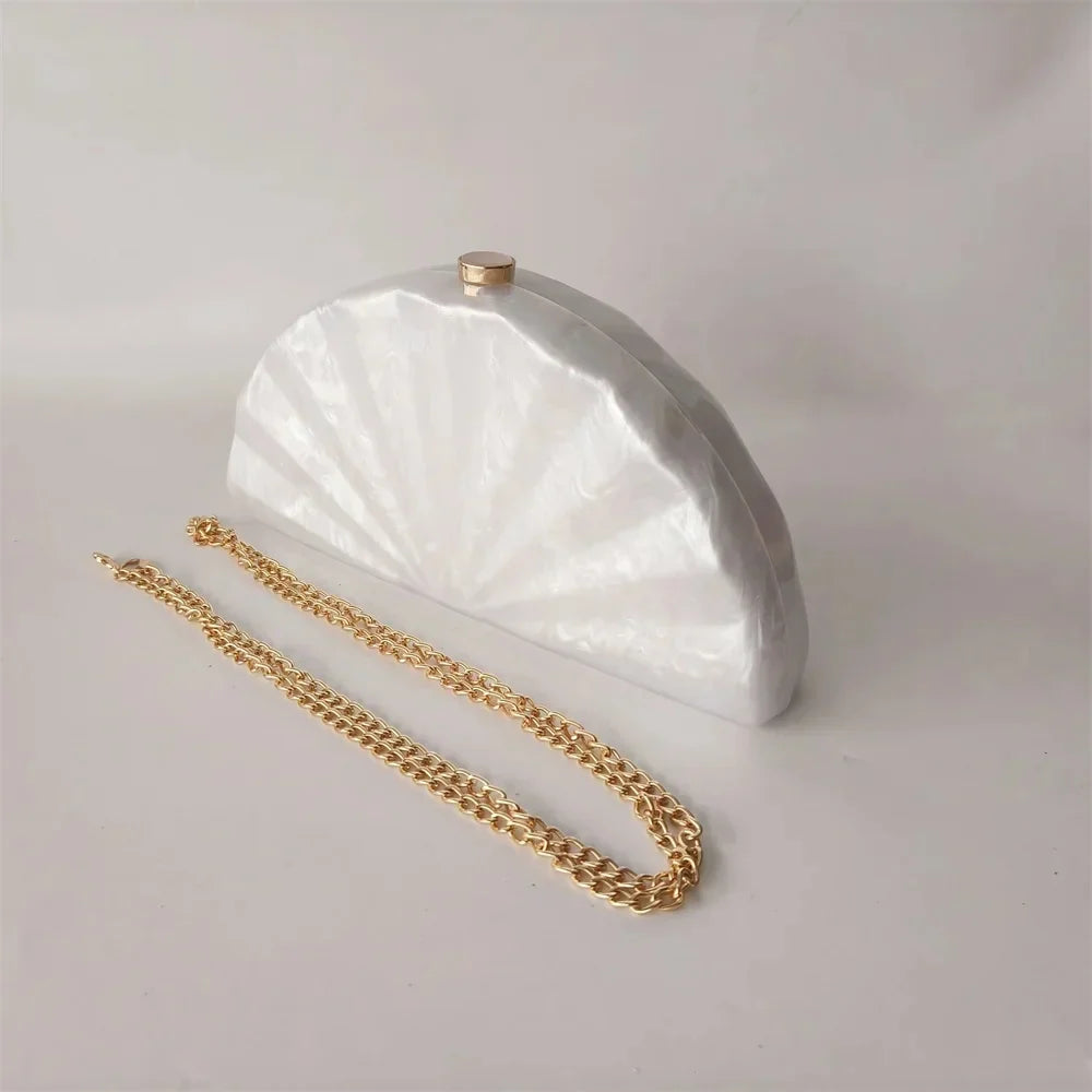 Marble Mini Beach Evening Bag Women - o shape chain 5