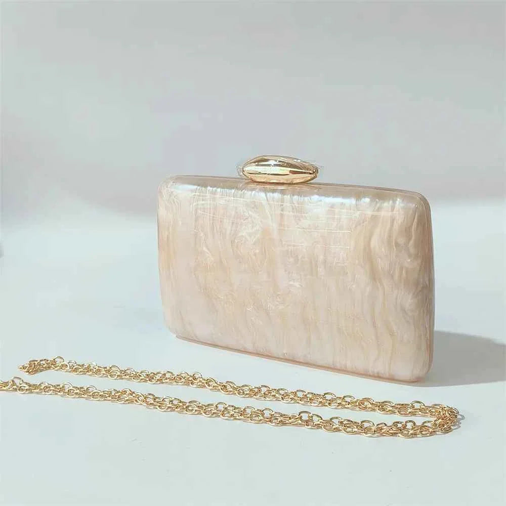 Marble Nude Handmade Textured Acrylic Evening Bag