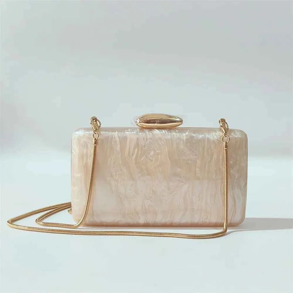 Marble Nude Handmade Textured Acrylic Evening Bag