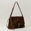 Matte Leather Large Capacity Handbag - coffee / 30x 9x21cm