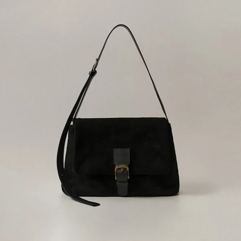 Matte Leather Large Capacity Handbag - coffee / 30x 9x21cm