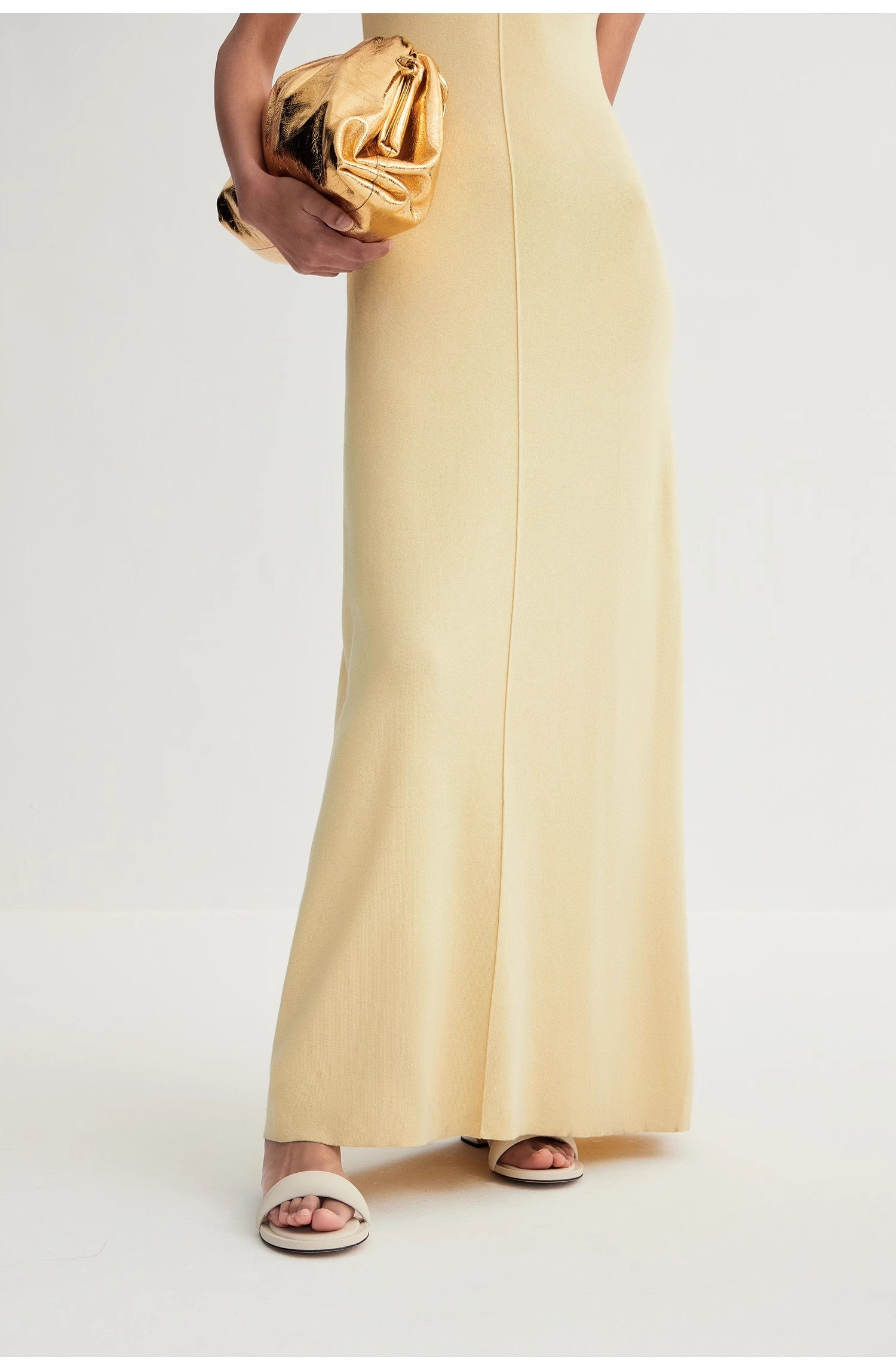 Merino Wool Extra Long Sleeveless Knit Dress - Women’s Fashion - Clothing