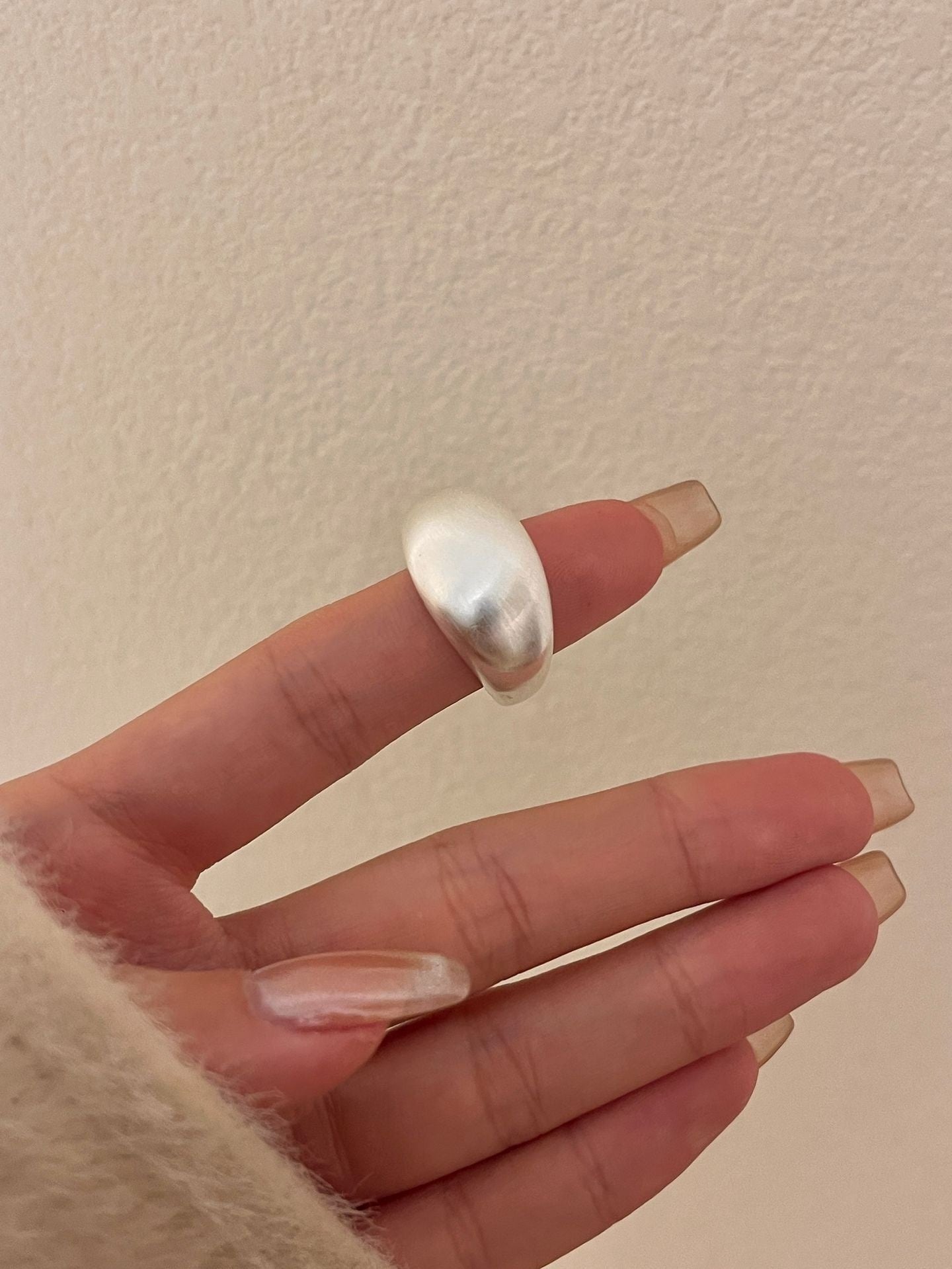 Metal Brushed Matte Surface Wide Ring - Silver Gold Plated - electronic accessories