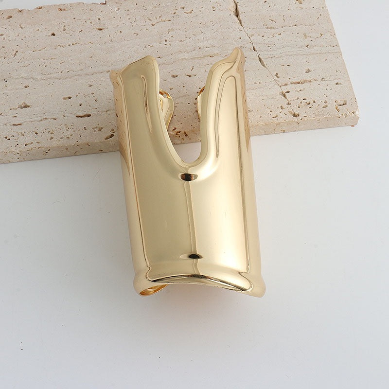 Metal Cross Horseshoe Open-ended Bracelet - Golden Long - electronic accessories