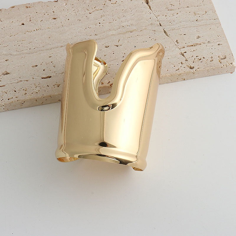 Metal Cross Horseshoe Open-ended Bracelet - Golden Short - electronic accessories