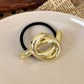 Metal Irregular Golden Rubber Bands Elastic Hair Scrunchies - Gold5