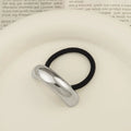 Metal Irregular Golden Rubber Bands Elastic Hair Scrunchies - Silver2