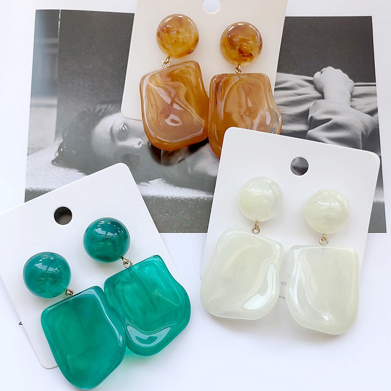 Metallic Texture Transparent Resin Earrings - electronic accessories