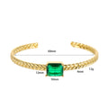 Micro-inlaid Color Zirconium Emerald Temperament Bracelet - 14K Gold XZ382 - electronic accessories