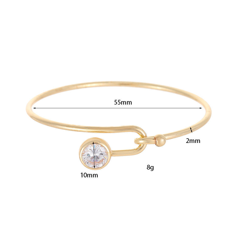 Micro-inlaid Color Zirconium Emerald Temperament Bracelet - 14K Gold A1811 - electronic accessories