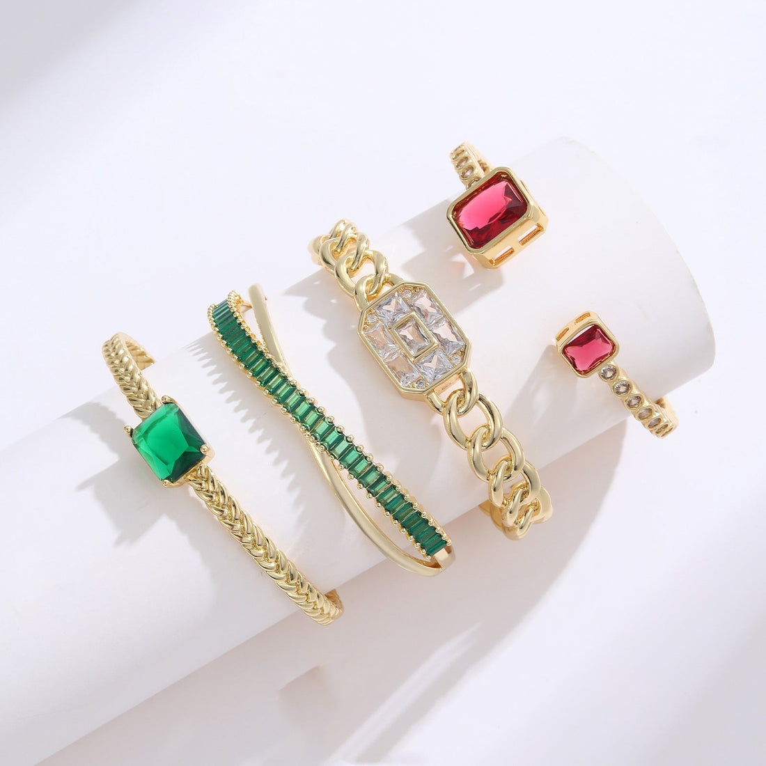 Micro-inlaid Color Zirconium Emerald Temperament Bracelet - electronic accessories
