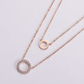 Micro Inlaid Zircon Jewelry Ring Necklace For Women - Rose Gold - electronic accessories