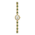 Mid-ancient Fashion Oval Colored Gems Rainbow Watch - Golden Green - electronic accessories
