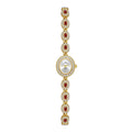 Mid-ancient Fashion Oval Colored Gems Rainbow Watch - Golden Red - electronic accessories