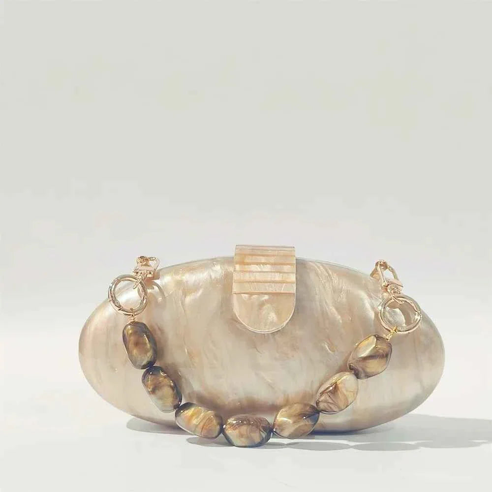 Mini Marble Bag Champagne Evening Clutch Bag