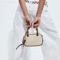 Mini Topstitched Bag Wide Strap Crossbody