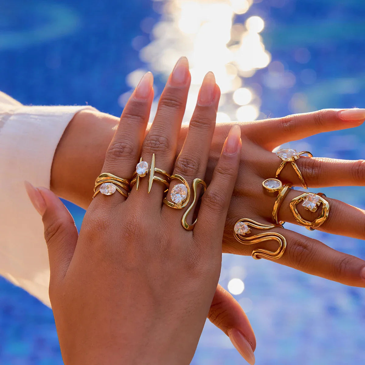 Minimalist Gold Color Plated Stainless Steel Rings