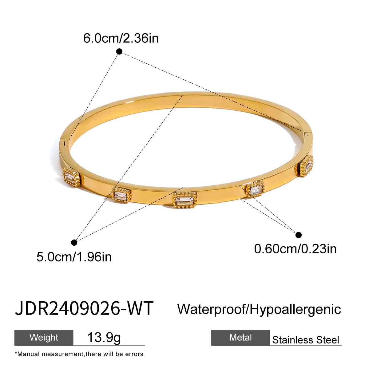 Minimalist Zircon Bracelet Star Buckle Stackable