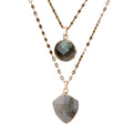 Moonstone Pendant Double Chain Necklace - electronic accessories