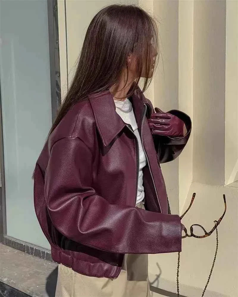Motorcycle Style Leather Jacket