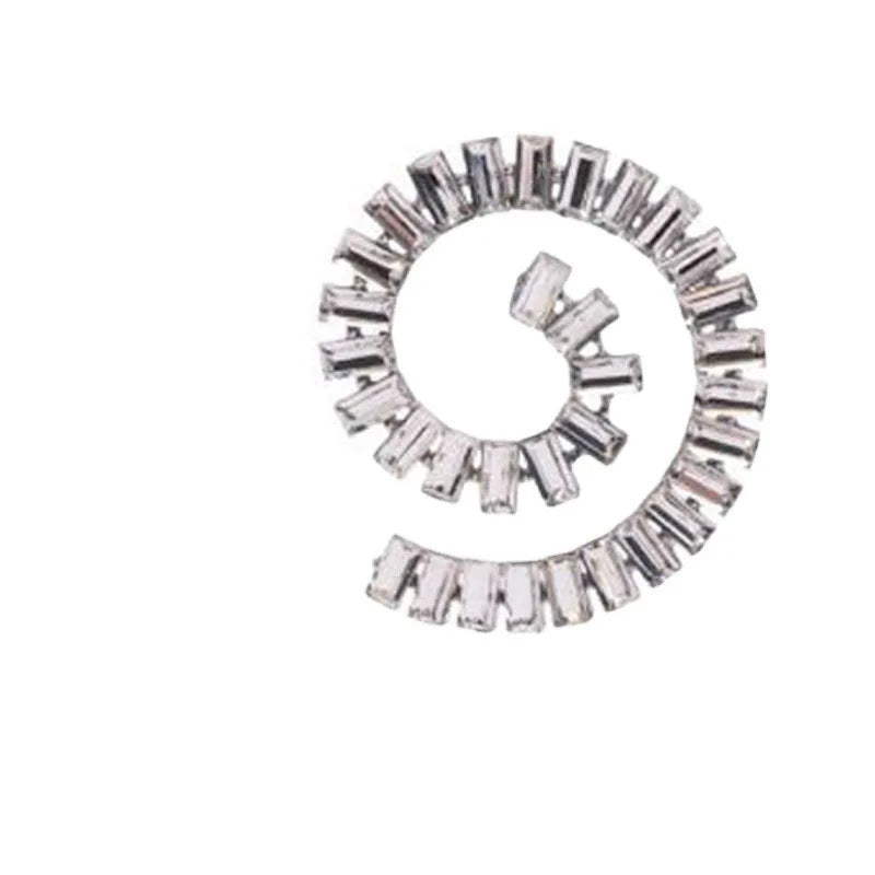 Multi-layer Irregular Rhinestone Spiral Earrings - electronic accessories