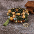 Multi-layer Wooden Bead Beaded Bracelet Elastic - B0010 Army Green - electronic accessories