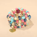 Multi-layer Wooden Bead Beaded Bracelet Elastic - B0013 Mixed Color - electronic accessories