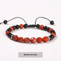Natural Crystal Diamond Rhombus Bead Woven Bracelet - Redstone / 8and6mm - electronic accessories