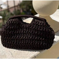 Natural Fiber Snap Clutch Bag