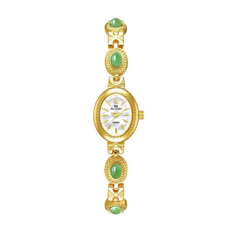 Natural Tigereye Maillard Advanced Chain Watch - Jade Gold White Noodles - electronic accessories
