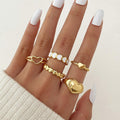 New 5-piece Set Of Love Oil Dripping Knuckle Ring - electronic accessories
