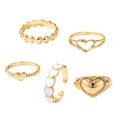 New 5-piece Set Of Love Oil Dripping Knuckle Ring - electronic accessories