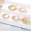 New 5-piece Set Of Love Oil Dripping Knuckle Ring - electronic accessories