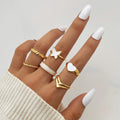 New 5-piece Set Of Love Oil Dripping Knuckle Ring - HS11472 - electronic accessories