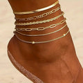 New 6-piece Anklet Personality Chain Like Flat Snake - electronic accessories