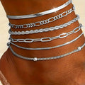 New 6-piece Anklet Personality Chain Like Flat Snake - electronic accessories