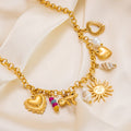 New Stainless Steel 18K Gold Sun Shell Pendant Necklace - electronic accessories