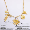 New Stainless Steel 18K Gold Sun Shell Pendant Necklace - XL31027 / Real - electronic accessories