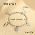 Niche Design Beaded Ocean Style Bracelet Stainless Steel - NMSBG7562 / 18K - electronic accessories