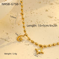 Niche Design Beaded Ocean Style Bracelet Stainless Steel - NMSBG7581 / 18K - electronic accessories