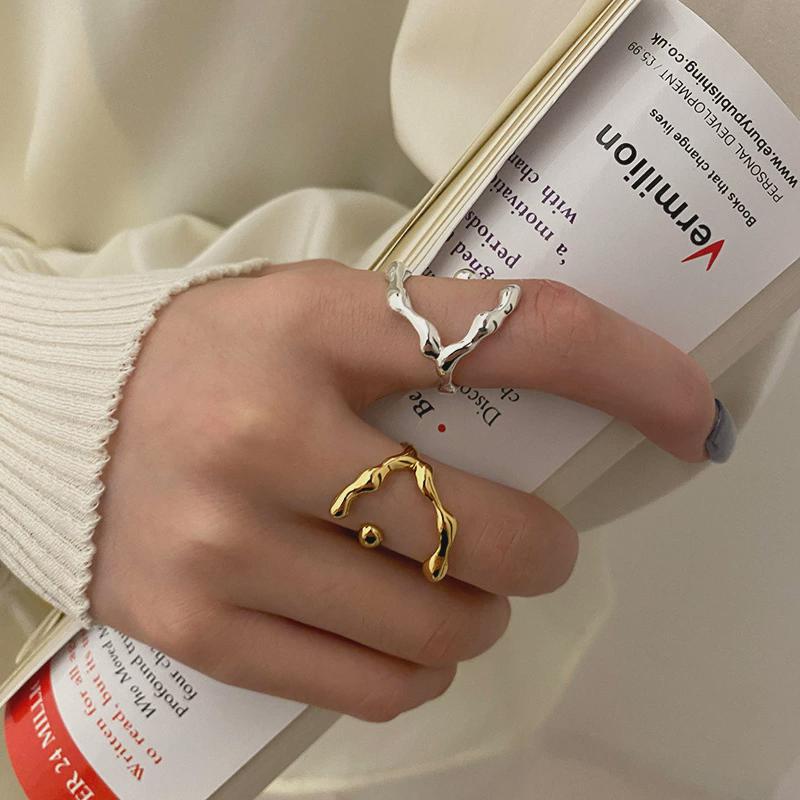 Niche Irregular Crescent Exquisite Titanium Steel Ring For Women - electronic accessories