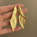 Niche Metal Folding Leaf Earrings - electronic accessories