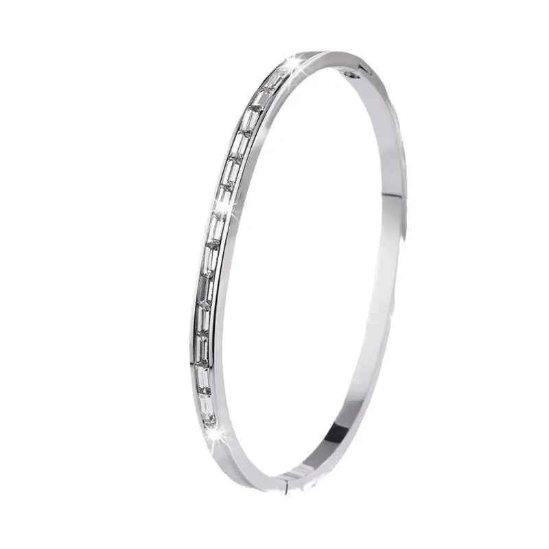 Non-fading Diamond-embedded Stainless Steel Bracelet For Women - electronic accessories