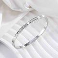 Non-fading Diamond-embedded Stainless Steel Bracelet For Women - Silver 4mm - electronic accessories